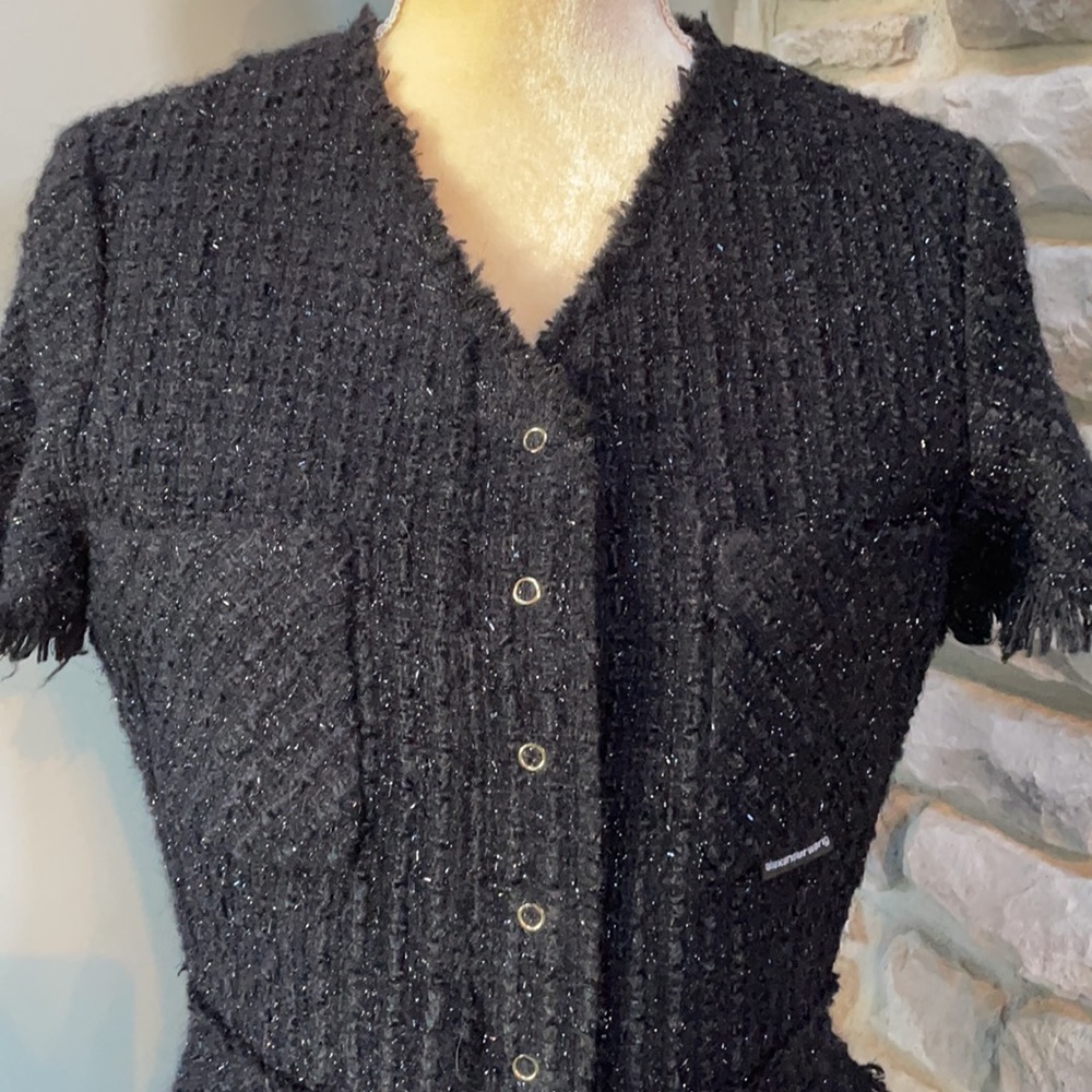 Alexander Wang short sleeve wool blend top/sweater - Picture 2 of 9